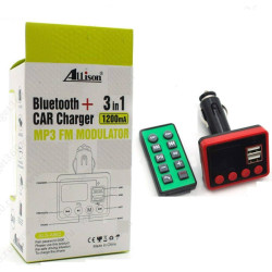 Allison ALS-A862 Bluetooth and Car Charger 1.2mA and MP3 FM Modulator Red