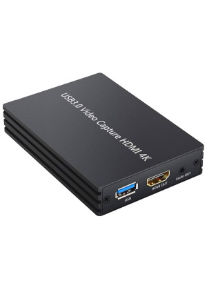 Capture Card 4K HDMI Game Capture Card 1080P HDMI to USB 3.0 Live Video Black