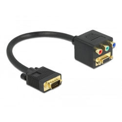 Converter VGA Male to VGA + 3x RCA Female Cable 10cm 99006 - Color: Black