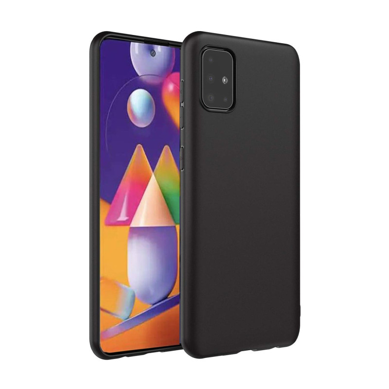 Θήκη Πλάτης Σιλικόνης Απλή για Samsung Galaxy M31S - Χρώμα: Μαύρο