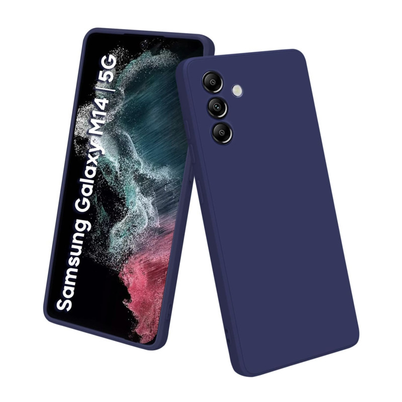 Θήκη Πλάτης Σιλικόνης Απλή για Samsung Galaxy M14 - Χρώμα: Σκούρο Μπλέ