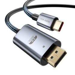 VEN-DENS ADP-15 USB-C to DisplayPort Cable 8K/60Hz Ultra High Definition 2m - Color: Dark Gray