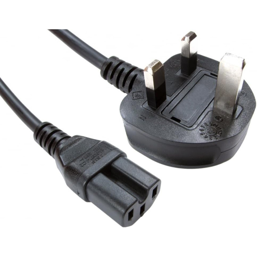 Καλώδιο Τροφοδοσίας SCHUKO IEC UK 3 Pin Mains Plug 1.6m - Χρώμα: Μαύρο