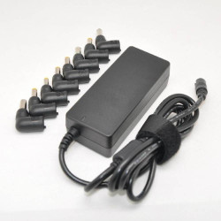 90W Universal Laptop Charger & Set of Plugs - Color: Black
