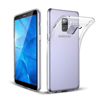 Θήκη Πλάτης Σιλικόνης Απλή για Samsung Galaxy A8 Plus 2018 - Χρώμα: Διάφανο