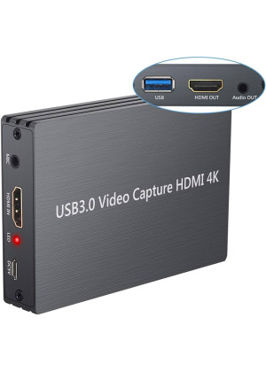 Capture Card 4K HDMI Game Capture Card 1080P HDMI to USB 3.0 Live Video Black