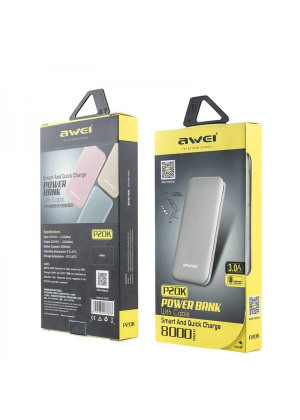 Awei P20K PowerBank με Θύρα USB-A 8000mAh - Χρώμα: Ροζ Χρυσό