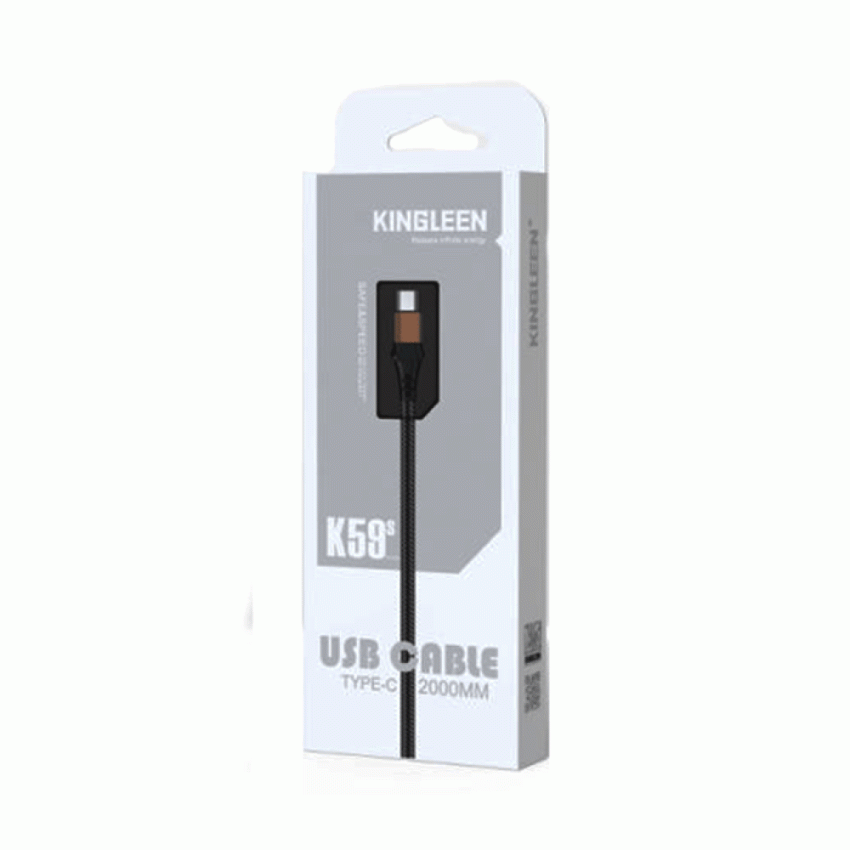 KINGLEEN K59S Καλώδιο Φόρτισης & Μεταφοράς Δεδομένων USB σε Type-C 2.1A 1m - Χρώμα: Μαύρο