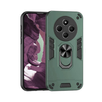 Σκληρή Θήκη Πλάτης Armor με Βάση Στήριξης για Xiaomi Redmi 14C - Χρώμα: Σκούρο Πράσινο