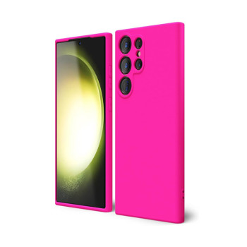 Θήκη Πλάτης Σιλικόνης Απλή για Samsung Galaxy S23 Ultra - Χρώμα: Φούξια