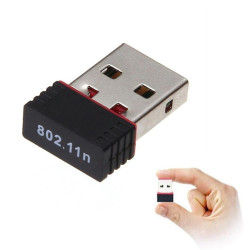 Wireless USB Network Adapter 150Mbps - Color: Black