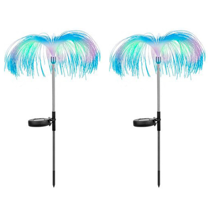 Set of 2x Garden Solar Light Fiber Optic Lights Jellyfish Colour Changing B03WFSAXMN