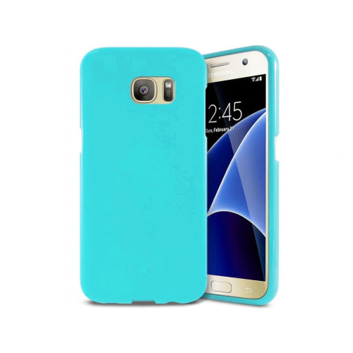 Θήκη Πλάτης Σιλικόνης Απλή για Samsung Galaxy S7 - Χρώμα: Γαλάζιο
