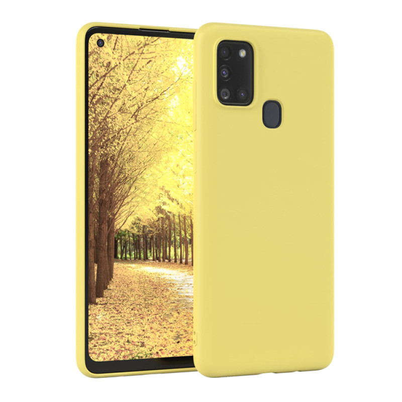 Θήκη Πλάτης Σιλικόνης Soft για Samsung Galaxy A21S - Χρώμα: Κίτρινο