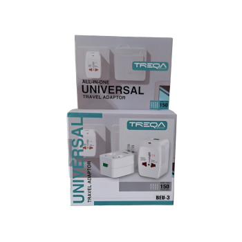 TREQA BEU-3 Universal Ταξιδιωτικός Αντάπτορας Πρίζας - Χρώμα: Λευκό