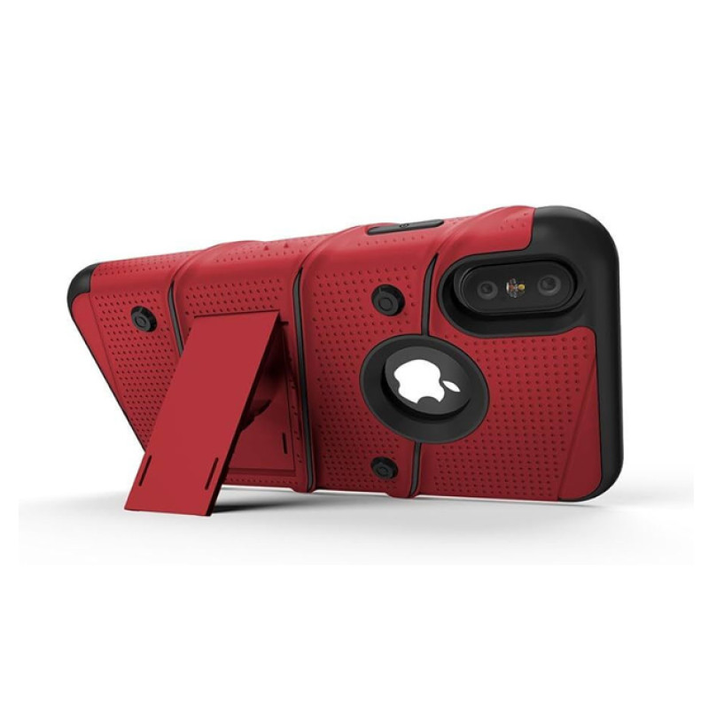 Σκληρή Θήκη Πλάτης Armor με Βάση Στήριξης (S1) για Samsung Galaxy J7 2017 - Χρώμα: Κόκκινο