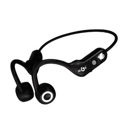 KLGO HK-86BL Wireless Air Conduction Bluetooth V5.3 Headphones with Noise Cancelling - Color: Black