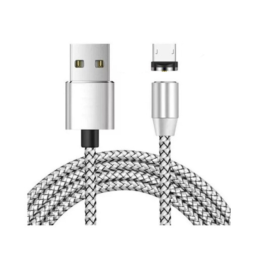 X-Cable Μαγνητικός Φορτιστής 360° με Υποδοχή Micro USB 1m - Χρώμα: Ασημί