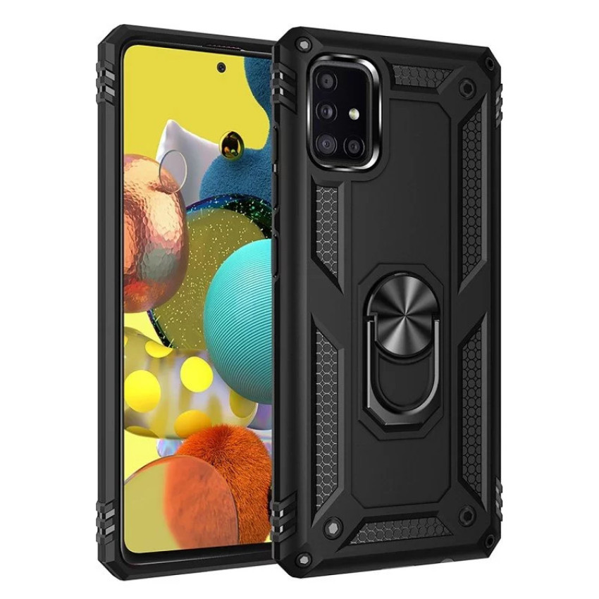 Σκληρή Θήκη Πλάτης Motomo με Δαχτυλίδι για Xiaomi Redmi 9T / Poco M3 - Χρώμα: Μαύρο