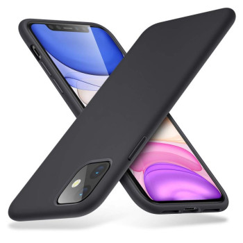 Θήκη Πλάτης Σιλικόνης Απλή για Apple iPhone 12 Pro Max - Χρώμα: Μαύρο