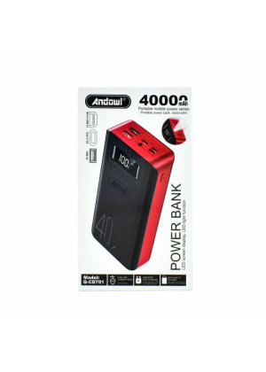 Andowl Q-CD701 PowerBank με 2 Θύρες USB-A & 2 Θύρες USB-C 40000mAh - Χρώμα: Άσπρο