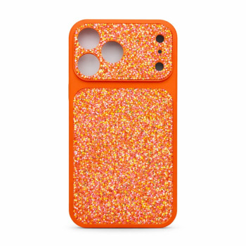 Σκληρή Θήκη Πλάτης Flash Glitter για Apple iPhone 17 Pro Max - Χρώμα: Πορτοκαλί