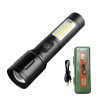 Επαναφορτιζόμενος Μίνι Φακός LED 15W – COB Flashlight με USB - Χρώμα: Μαύρο