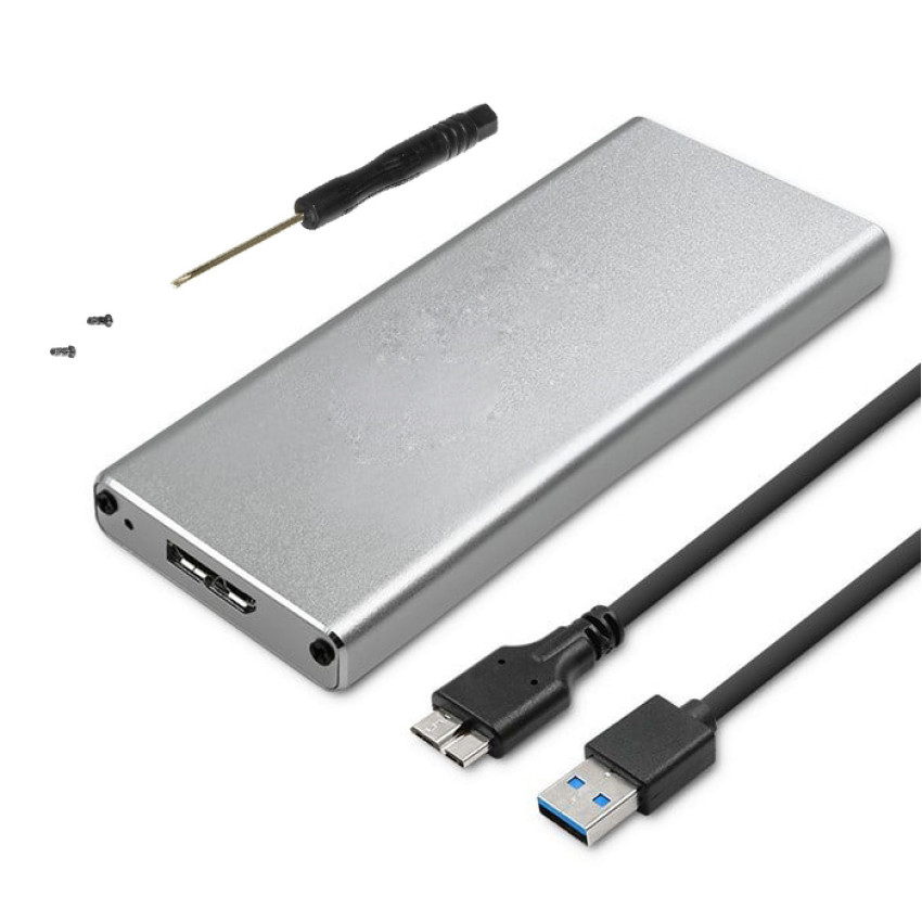 Θήκη για Σκληρό Δίσκο NGFF (M.2) SATA III με Σύνδεση USB 3.0 - Χρώμα: Ασημί