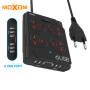 MOXOM KH-63Y Πολύπριζο & Φορτιστής με 6 Θύρες USB 10A - Χρώμα: Μαύρο