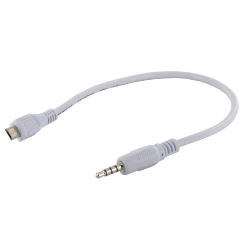 Καλώδιο Micro USB σε 3.5mm Jack 74cm - Χρώμα: Άσπρο