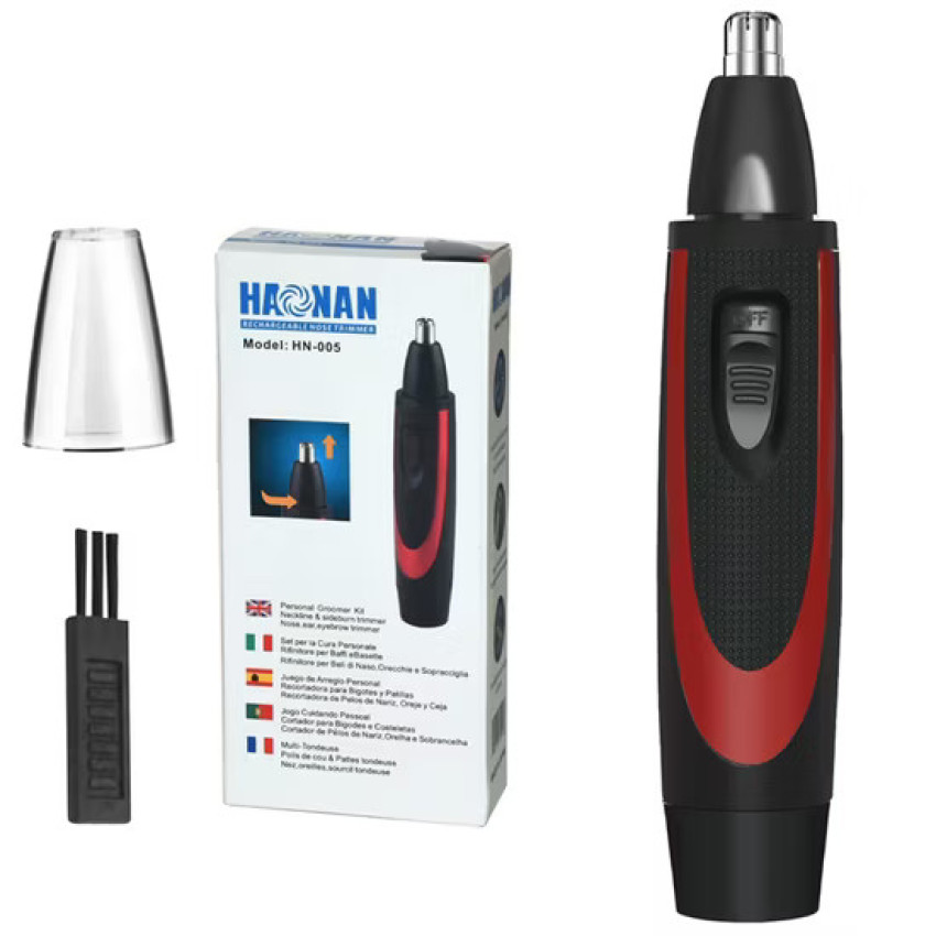 HANAN HN-005 Αυτιών & Μύτης Trimmer Μηχανή -Χρώμα: Μαύρο / Κόκκινο