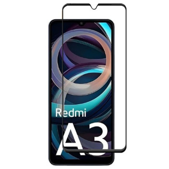 Full Cover Full Glue Τζαμάκι Προστασίας Οθόνης για Xiaomi Redmi A3 - Χρώμα: Μαύρο