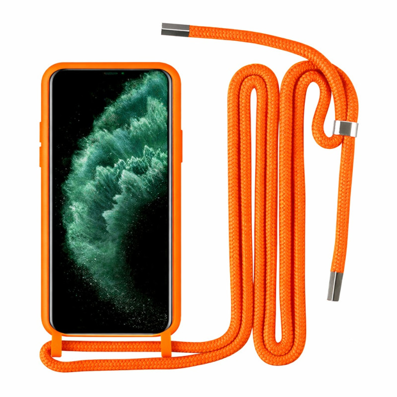 Θήκη Σιλικόνης με Λουράκι & Προστασία Κάμερας για iPhone 12 Pro - Χρώμα: Πορτοκαλί