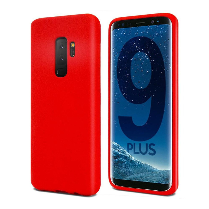 Θήκη Πλάτης Σιλικόνης Απλή για Samsung G965F Galaxy S9 Plus - Χρώμα: Κόκκινο