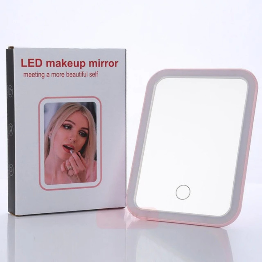 Επιτραπέζιος Καθρεύτης για Makeup με LED Φως LED-M007 - Χρώμα: Ροζ