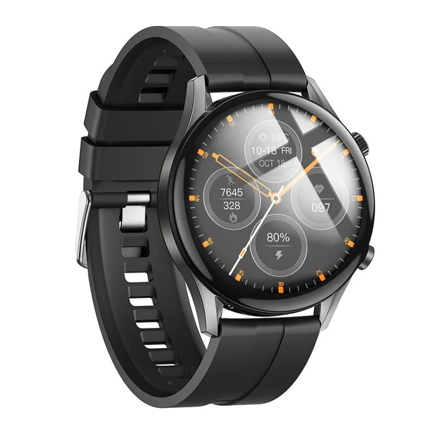 Hoco Y7 Pro Smartwatch με Παλμογράφο - Χρώμα: Μαύρο