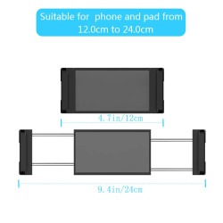 Car Air Vent Mount for Cell Phones / Tablets from 12.0-24.0cm - Color: Black