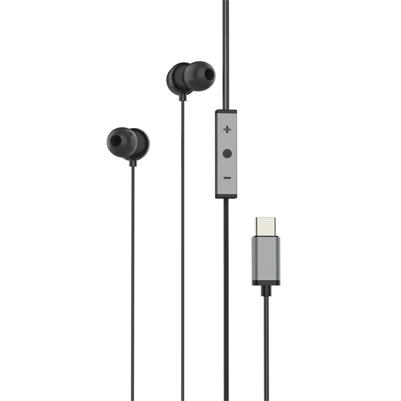 VIDVIE XL-HS604 Handsfree Ακουστικά με Βύσμα Type-C με Ενσωματωμένο Μικρόφωνο & Κουμπί Αύξησης/Μείωσης Έντασης Ήχου - Χρώμα: Μαύρο