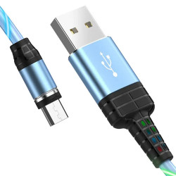 Hoco U90 ''Ingenious Streamer" Cable USB to Micro USB - Color: Blue