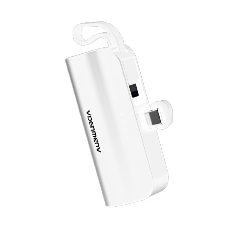 VDENMENV DP42 Mini Φορητό PowerBank PD22,5W Γρήγορης Φόρτισης με Υποδοχή Type-C 5000mAh - Χρώμα: Λευκό