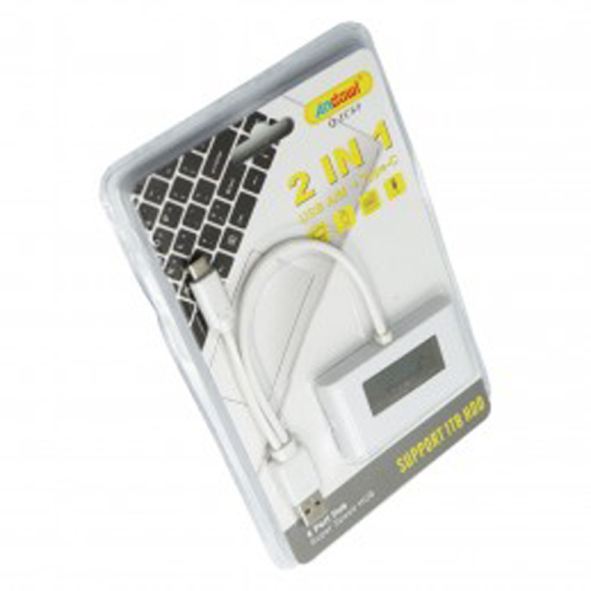 Andowl Q-JC86 USB 2.0 Hub 3 Θυρών με Σύνδεση USB-A - Χρώμα: Άσπρο