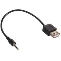 3.5mm Male to USB-A Female Converter Cable 1.5m - Color: Black
