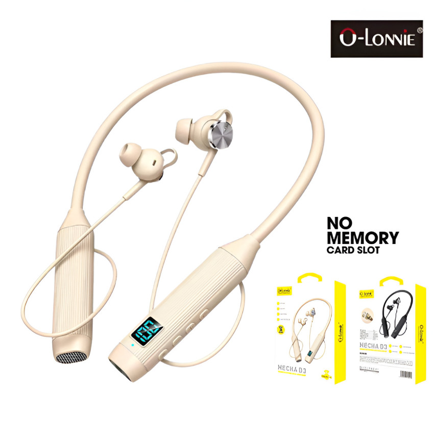 O-LONNIE MECHA D3 In-ear Bluetooth V5.3 Handsfree Ακουστικά με Αντοχή στον Ιδρώτα - Χρώμα: Μπεζ