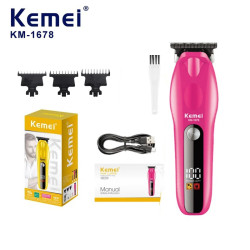 KEMEI KM-1678 Rechargeable Hair Clipper - Color: Fuchsia