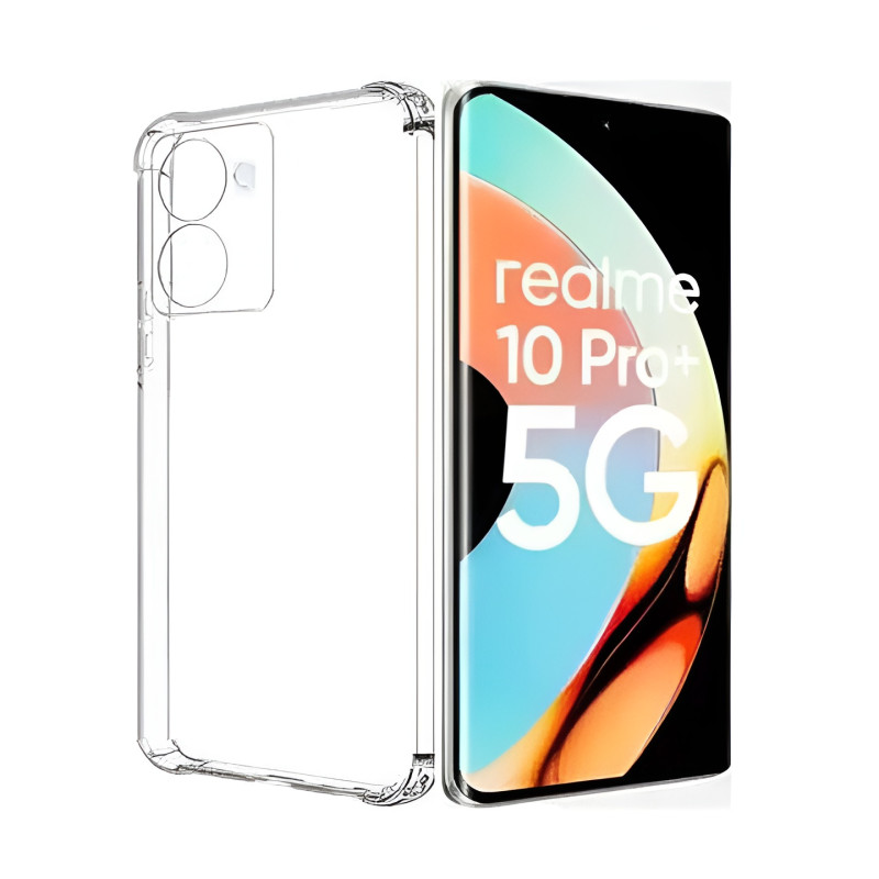 Θήκη Πλάτης Σιλικόνης Anti Shock για Realme 10 Pro Plus 5G - Χρώμα: Διάφανο