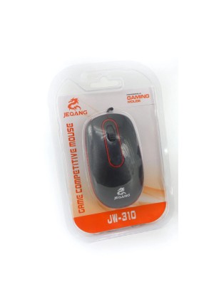 Jeqang JW-310 Ενσύρματο Ποντίκι - Χρώμα: Μαύρο-Κόκκινο