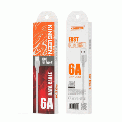 KINGLEEN K26s Charging & Data Cable USB tο Type-C 6A 1m - Color: White