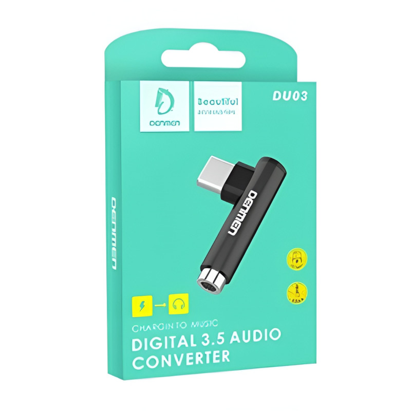 VDENMENV DU03 Μετατροπέας Type-C Male σε Audio Jack 3.5mm Female - Χρώμα: Ασημί