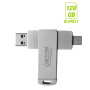 GREEN LYCA GL69851 128GB Data Traveler USB 2in1 Flash U-Disk με Σύνδεση USB-A & Type-C - Χρώμα: Ασημί