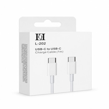 LOL L-202 Καλώδιο Φόρτισης & Μεταφοράς Δεδομένων USB-C σε USB-C (1m) - Χρώμα: Λευκό